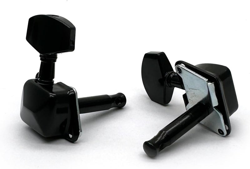 harpfeas 6R Semi-closed Guitar String Tuning Pegs Tuner Machine Heads Knobs Tuning Keys for Acoustic or Electric Guitar (Black) - Image 5